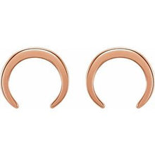 Load image into Gallery viewer, 14K Rose Crescent Earrings
