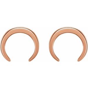 14K Rose Crescent Earrings