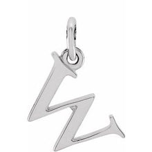Load image into Gallery viewer, 14K White Lowercase Initial W Pendant
