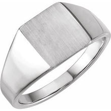 Load image into Gallery viewer, Sterling Silver 11x10 mm Rectangle Signet Ring
