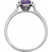 Charger l'image dans la galerie, Sterling Silver Amethyst &amp; .01 CTW Diamond Ring
