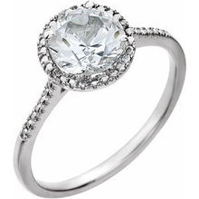 Charger l'image dans la galerie, Sterling Silver Created White Sapphire &amp; .01 CTW Diamond Ring
