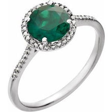 Load image into Gallery viewer, Sterling Silver Peridot &amp; .01 CTW Diamond Ring
