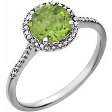 Load image into Gallery viewer, Sterling Silver Peridot &amp; .01 CTW Diamond Ring
