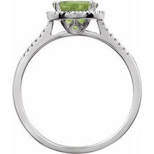 Load image into Gallery viewer, Sterling Silver Peridot &amp; .01 CTW Diamond Ring
