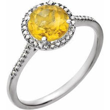 Charger l'image dans la galerie, Sterling Silver Citrine &amp; .01 CTW Diamond Ring
