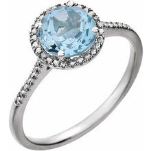 Charger l'image dans la galerie, Sterling Silver Sky Blue Topaz &amp; .01 CTW Diamond Ring
