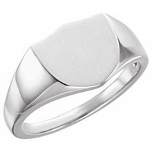 Charger l'image dans la galerie, Sterling Silver 11 mm Shield Signet Ring
