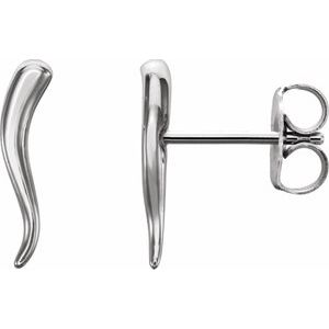 14K White Horn Earrings
