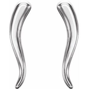 14K White Horn Earrings