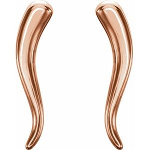 14K Rose Horn Earrings