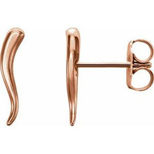 Load image into Gallery viewer, 14K Rose Horn Earrings

