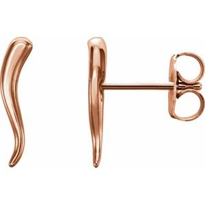 14K Rose Horn Earrings