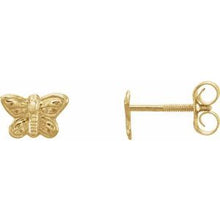 Load image into Gallery viewer, 14K Yellow Butterfly Earrings
