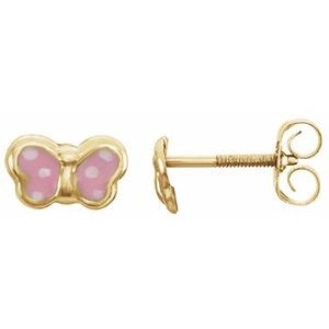 Youth Enameled Butterfly Earrings