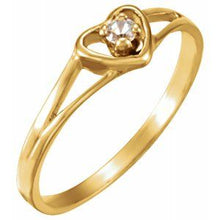 Load image into Gallery viewer, 14K Yellow 2 mm Round Cubic Zirconia Heart Ring
