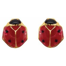 Charger l&#39;image dans la galerie, Youth Enameled Ladybug Earrings
