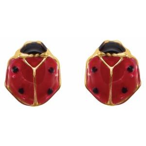 Youth Enameled Ladybug Earrings