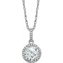 Charger l&#39;image dans la galerie, Sterling Silver Lab-Grown White Sapphire &amp; .01 CTW Diamond 18&quot; Necklace
