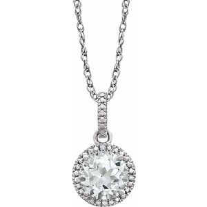 Sterling Silver Lab-Grown White Sapphire & .01 CTW Diamond 18" Necklace