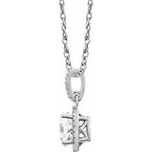 Charger l&#39;image dans la galerie, Sterling Silver Lab-Grown White Sapphire &amp; .01 CTW Diamond 18&quot; Necklace
