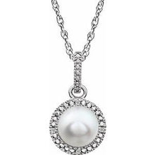 Charger l&#39;image dans la galerie, Sterling Silver Freshwater Cultured Pearl &amp; .01 CTW Diamond 18&quot; Necklace
