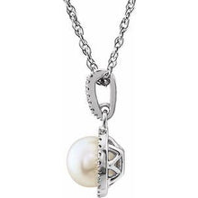 Charger l&#39;image dans la galerie, Sterling Silver Freshwater Cultured Pearl &amp; .01 CTW Diamond 18&quot; Necklace
