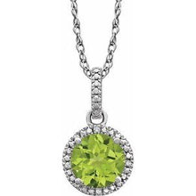 Charger l&#39;image dans la galerie, Sterling Silver Peridot &amp; .01 CTW Diamond 18&quot; Necklace
