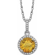 Charger l&#39;image dans la galerie, Sterling Silver Citrine &amp; .01 CTW Diamond 18&quot; Necklace
