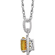 Charger l&#39;image dans la galerie, Sterling Silver Citrine &amp; .01 CTW Diamond 18&quot; Necklace
