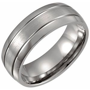 Comfort-Fit Titanium Grooved Band