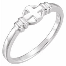 Load image into Gallery viewer, Sterling Silver Cross Chastity Ring Size 4
