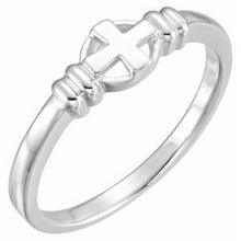Load image into Gallery viewer, Sterling Silver Cross Chastity Ring Size 6
