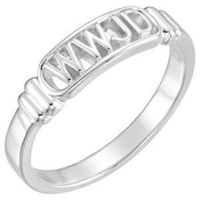 Load image into Gallery viewer, Sterling Silver What Would Jesus Do Ring Size 5
