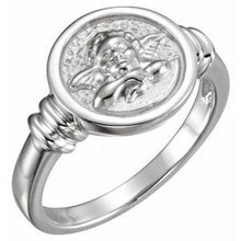 Load image into Gallery viewer, Sterling Silver 12.2 mm Cherub Angel Ring
