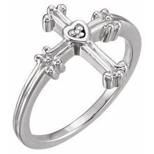 Load image into Gallery viewer, Sterling Silver .005 CTW Diamond Cross Ring
