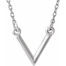 Load image into Gallery viewer, Sterling Silver &quot;V&quot; 16.5&quot; Necklace
