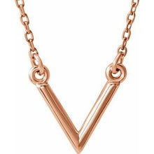 Load image into Gallery viewer, Sterling Silver &quot;V&quot; 16.5&quot; Necklace
