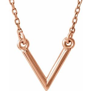 Sterling Silver "V" 16.5" Necklace