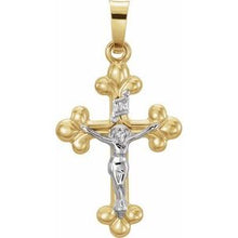 Load image into Gallery viewer, 14K Yellow &amp; White Crucifix Pendant
