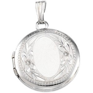 Design-Engraved Round Locket 