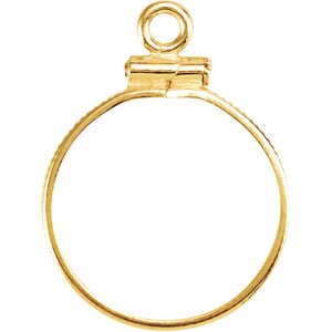 14K Yellow Dangle Mounting for 16.4x1.1 mm Coin
