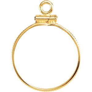 14K Yellow Dangle Mounting for 17.9x1.2 mm Coin