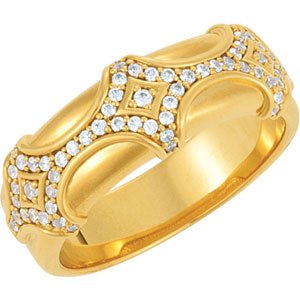 Bague pour homme en or jaune 14K avec diamant 1/2 CTW