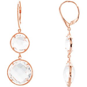 Two-Stone Lever Back Earrings