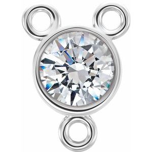14K White .03 CTW Diamond Bezel Necklace Center