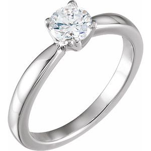 14K White 3/8 CTW Round Solitaire Engagement Ring