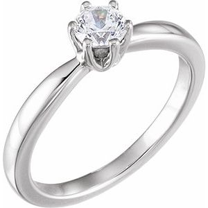 14K White 3/8 CTW Diamond Solitaire Engagement Ring
