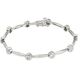 14K White 1 CTW Diamond Line 7 1/2" Bracelet