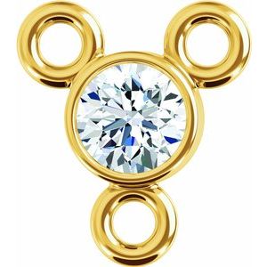 14K Yellow .03 CTW Diamond Bezel Necklace Center for 2 mm Round Stone